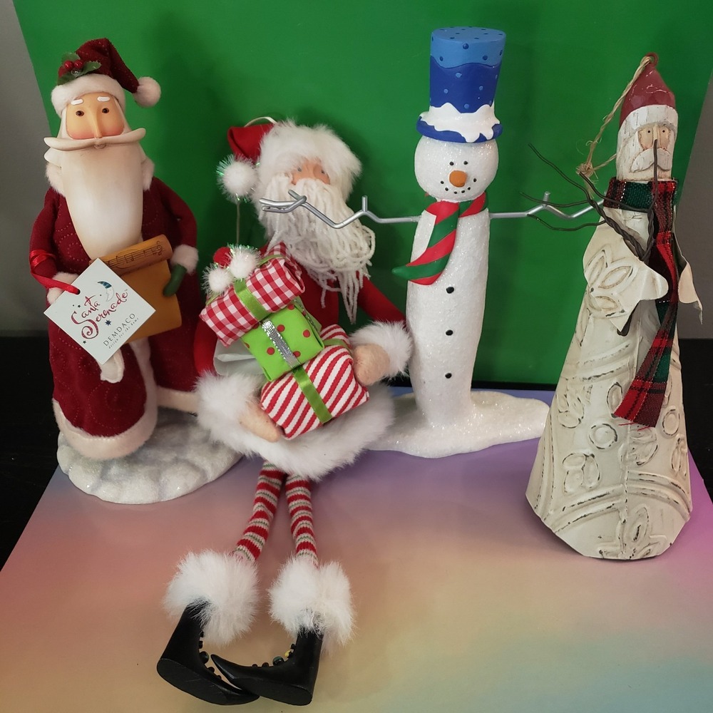 Christmas Decor Santa Snowmen Dept 56 Santa Serenade Vintage Mixed Lot